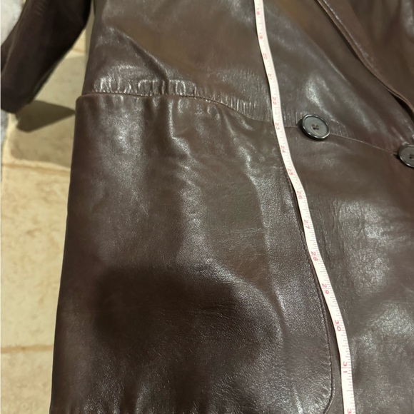 Vintage Perry Ellis Dark Brown lamb Leather Jacket sz 10 from Saks 5th Avenue - Picture 12 of 13